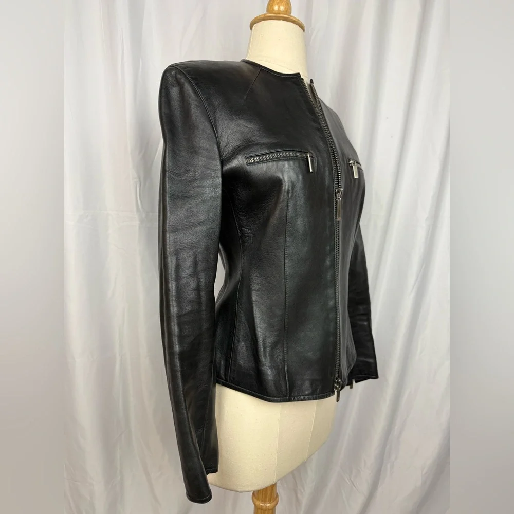 Tom Ford for Gucci Black Leather Jacket Sz 40 - Picture 3 of 6